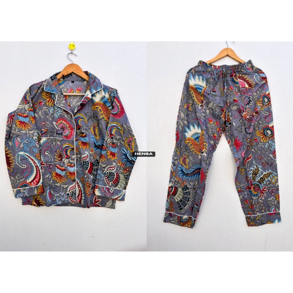 Floral Pure Cotton PJ Set, Pajamas Set